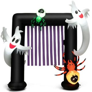 Halloween | 7.5 Feet Halloween Inflatable Archway Blow-up Festive Decoration for Backyard and Porch Black, White Halloween Black+ White