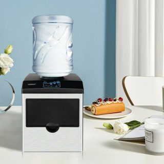 Ice Makers | 2-in-1 Stainless Steel Countertop Ice Maker with Water Dispenser Silver And Black Ice Makers Ice Makers