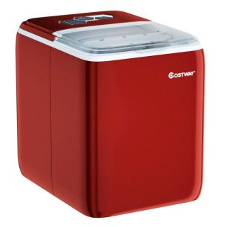 Ice Makers | 44 lbs Portable Countertop Ice Maker Machine with Scoop Red Ice Makers Ice Makers