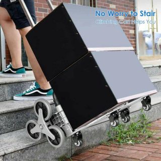 Kitchen Islands & Carts | Portable Folding Stair Climbing Hand Truck Black, Silver Kitchen & Dining Black, Silver