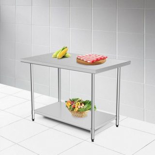 Kitchen Tools | 30 x 48 Inch Stainless Steel Table Commercial Kitchen Worktable Silver Kitchen Kitchen Tools