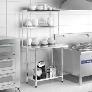 Kitchen Tools | 36 x 12 Inch Kitchen Stainless Steel Overshelf with Adjustable Lower Shelf Kitchen Kitchen Tools