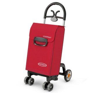 Kitchen Tools | Folding Shopping Cart Utility Hand Truck with Rolling Swivel Wheels Red Kitchen Kitchen Tools