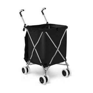 Kitchen Tools | Folding Shopping Utility Cart with Water-Resistant Removable Canvas Bag Black Kitchen Black