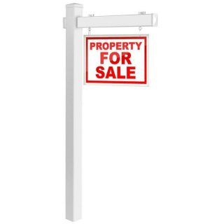 Outdoor Decor | 6 Feet Vinyl UPVC Real Estate Realtor Yard Sign Post White Decorative Accessories Outdoor Decor