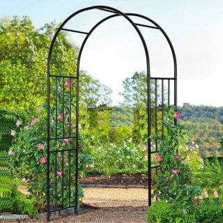 Outdoor Decor | 7.2 Feet Garden Decoration Climbing Plants Arch Black Decorative Accessories Black