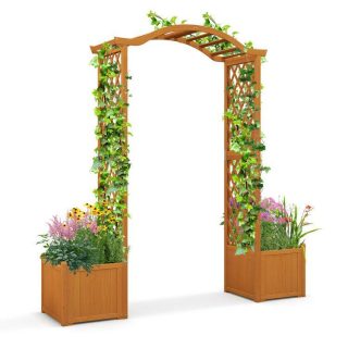 Outdoor Decor | Garden Arbor with Planter Natural Decorative Accessories Natural