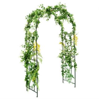 Outdoor Decor | Patio Plant Stand Rack Archway Garden Arch Arbor Trellis Black Decorative Accessories Black