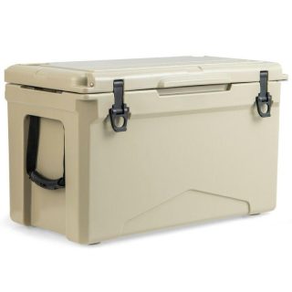 Refrigerators & Freezers | 50 QT Rotomolded Cooler Insulated Portable Ice Chest with Integrated Cup Holders Tan Refrigerators & Freezers