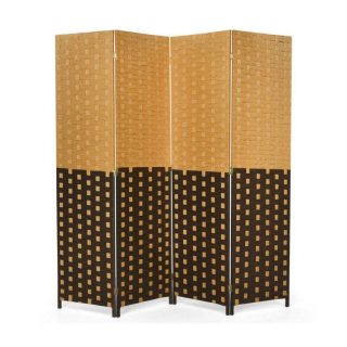 Room Dividers | 4 Panel Portable Folding Hand-Woven Wall Divider Suitable for Home Office Brown Decorative Accessories Brown