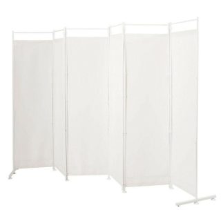 Room Dividers | 6 Feet 6-Panel Room Divider with Steel Support Base White Decorative Accessories Room Dividers