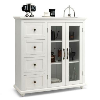 Sideboards, Cabinets & Buffets | Buffet Sideboard Table Kitchen Storage Cabinet with Drawers and Doors White Kitchen & Dining Sideboards, Cabinets & Buffets