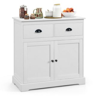 Sideboards, Cabinets & Buffets | Kitchen Buffet Storage Cabinet with 2 Doors and 2 Storage Drawers White Kitchen & Dining Sideboards, Cabinets & Buffets