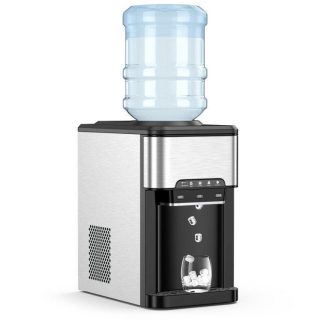 Small Appliances | Water Cooler Dispenser 3-in-1 with Built-in Ice Maker and 3 Temperature Settings Silver Kitchen Appliances Silver