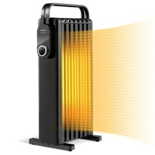 Space Heaters | 1500W Electric Space Heater Oil Filled Radiator Heater with Foldable Rack Black Climate Control Appliances Black