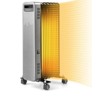 Space Heaters | 1500W Portable Oil-Filled Radiator Heater for Home and Office Black Climate Control Appliances Black