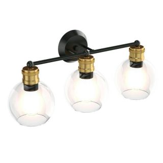 Wall Lights | Modern 3-light Bubbled Glass Vanity Light Black, Golden Lighting Black, Golden