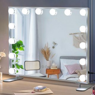 Wall Mirrors | 2-in-1 Vanity Mirror with 14 Dimmable LED Bulbs Mirrors Wall Mirrors