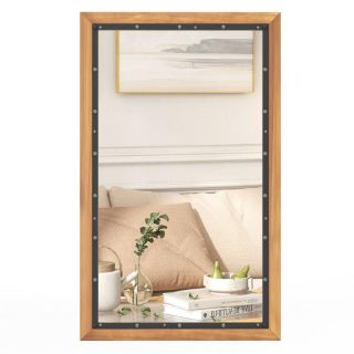 Wall Mirrors | 22 x 36 Inch Rectangular Frame Decor Wall Mounted Mirror with Back Board Natural Mirrors Natural