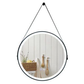 Wall Mirrors | 24 Inch Round Wall-mounted Mirror with 3 Color LED Lights and Anti-Fog Function Silver Mirrors Silver