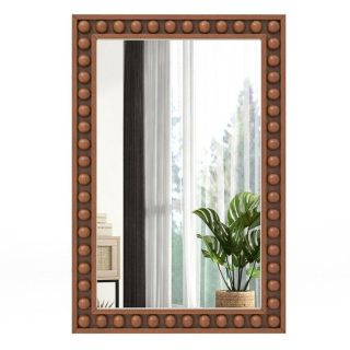 Wall Mirrors | 24 x 36 Inches Rustic Wall Mirror with Solid Wood Frame for Living Room  Bedroom Brown Mirrors Brown