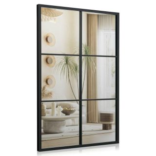 Wall Mirrors | 3-Layered Decorative Wall Mirror with Metal Frame for Dining Living Room Black Mirrors Black