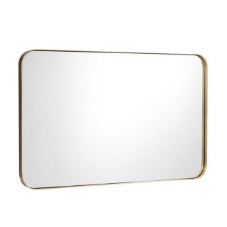 Wall Mirrors | 32 x 20 Inch Metal Frame Wall-Mounted Rectangle Mirror Golden Mirrors Golden