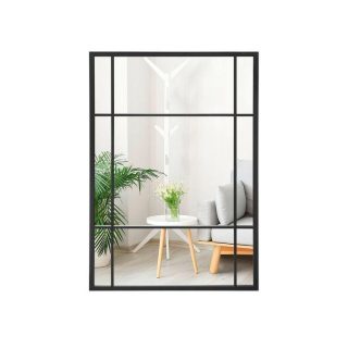 Wall Mirrors | 40 x 28 Inch Wall Mounted Mirror Metal Framed Hanging Mirror for Living Room Bedroom Black Mirrors Black