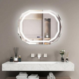 Wall Mirrors | Anti-Fog Bathroom Mirror with 3 Color LED Light Memory Function Mirrors Wall Mirrors