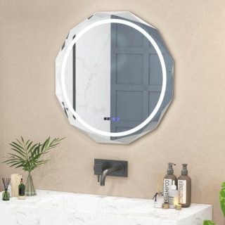 Wall Mirrors | Defogging LED Bathroom Mirror with Stepless 3 Colors Temperature Mirrors Wall Mirrors