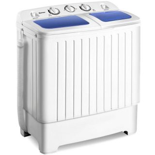 Washers & Dryers | 20 lbs Compact Twin Tub Washing Machine for Home Use White And Blue Food Warmers & Burners Washers & Dryers