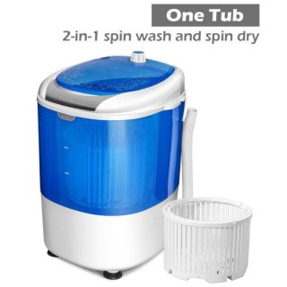 Washers & Dryers | 5.5 lbs Portable Semi Auto Washing Machine for Small Space Blue Food Warmers & Burners Blue