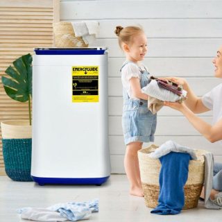 Washers & Dryers | 7.7 lbs Compact Full Automatic Washing Machine with Heating Function Pump White, Blue Food Warmers & Burners Washers & Dryers