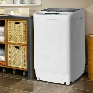 Washing Machines | 12 lbs Full-automatic Washing Machine with 10 Wash Programs Gray Food Warmers & Burners Gray