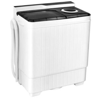 Washing Machines | 26 lbs Portable Semi-automatic Washing Machine with Built-in Drain Pump Gray Food Warmers & Burners Gray