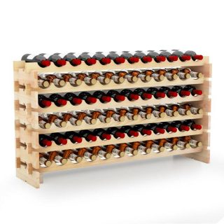 Wine Racks | Wooden Bottle Rack Wine Holder for Bottles Natural Pinewood Color Kitchen Organization Natural Pinewood Color