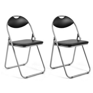 Dining Chairs | 2/4/6 Pieces Portable Folding Dining Chairs Set with Carrying Handles Black Dining Chairs Black