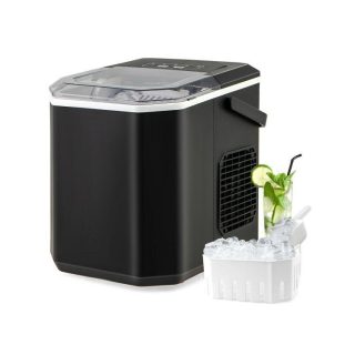 Ice Makers | Ice Maker Countertop with Self-Cleaning for Home Kitchen Office Party Black Ice Makers Black