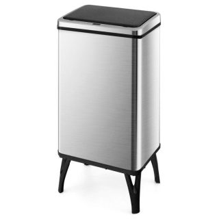 Kitchen Utensils | 13.2 Gallon Stainless Steel Trash Can with Stay-on Lid and Soft Closure Silver Kitchen Kitchen Utensils