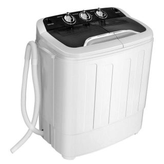 Washing Machines | 13 lbs Portable Mini Twin Tub Spinner Semi-Automatic Washing Machine Black Food Warmers & Burners Black