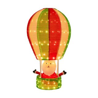 Christmas | 4.5 Feet Christmas Santa Claus with Hot Air Balloon Red, Green & White Christmas Christmas