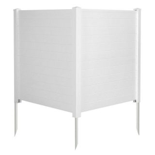 Decorative Fencing & Flooring | 2-Pack Outdoor Trash Can Fence with 3 Cuspidal Foot Stakes White