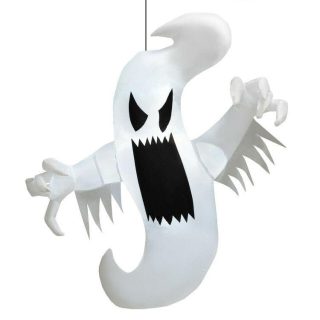 Halloween | Inflatable Halloween Hanging Ghost Decoration with Built-in LED Lights White Halloween Halloween