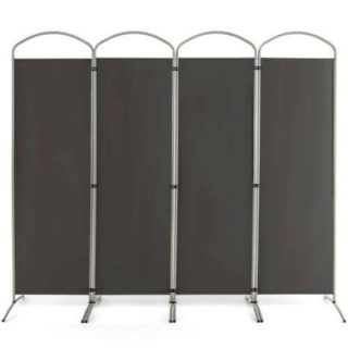 Room Dividers | 6.2Ft Folding 4-Panel Room Divider for Home Office Living Room Gray Decorative Accessories Gray